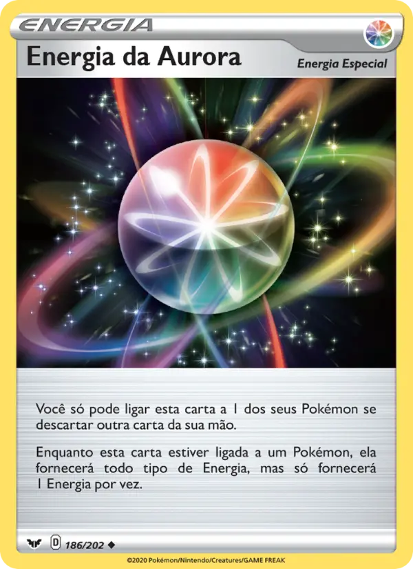 Carta Energia da Aurora, número 186/202 da coleção Espada e Escudo