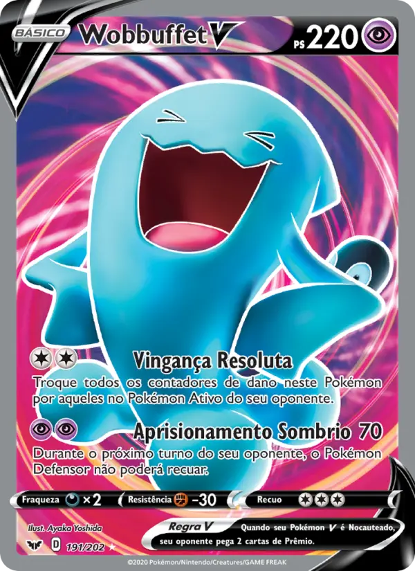 Carta Wobbuffet V, número 191/202 da coleção Espada e Escudo