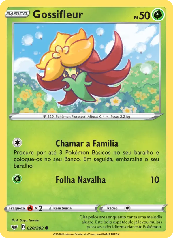 Carta Gossifleur, número 20/202 da coleção Espada e Escudo