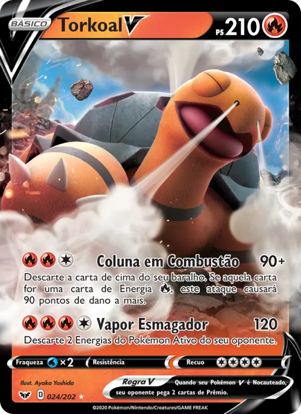 Carta Torkoal V, número 24/202 da coleção Espada e Escudo