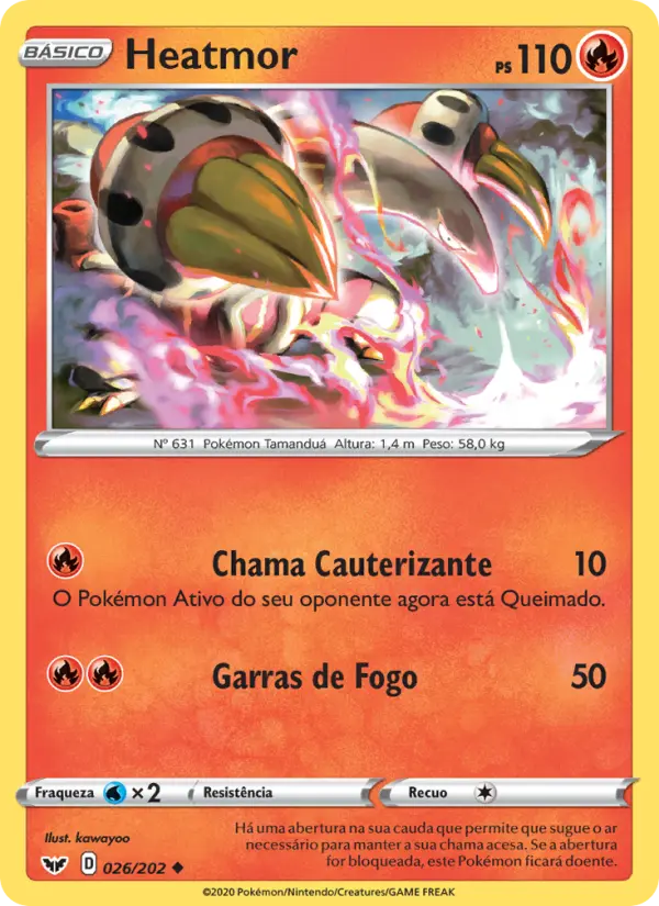 Carta Heatmor, número 26/202 da coleção Espada e Escudo
