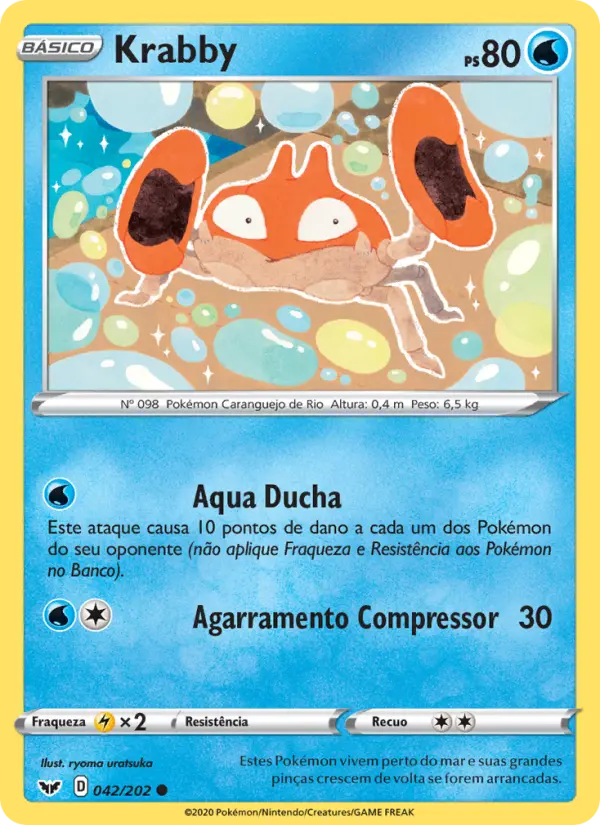 Carta Krabby, número 42/202 da coleção Espada e Escudo