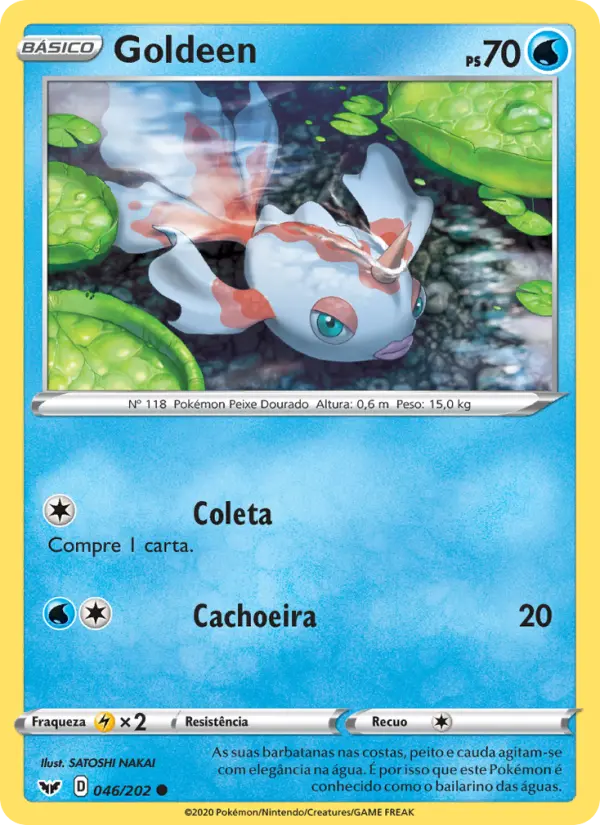 Carta Goldeen, número 46/202 da coleção Espada e Escudo