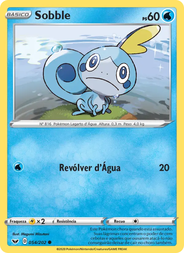 Carta Sobble, número 54/202 da coleção Espada e Escudo