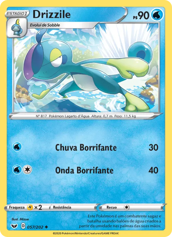 Carta Drizzile, número 57/202 da coleção Espada e Escudo
