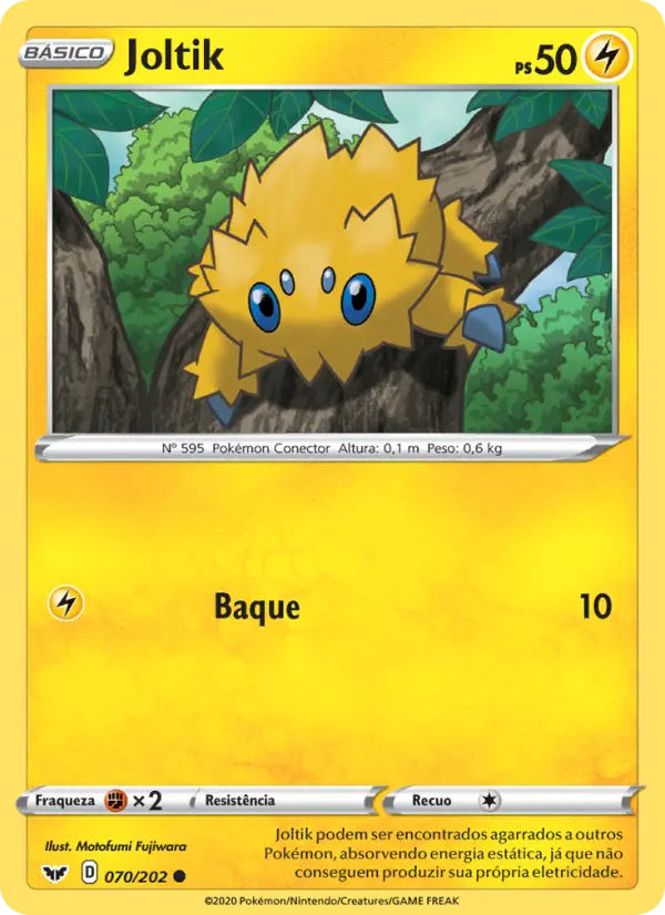 Carta Joltik, número 70/202 da coleção Espada e Escudo