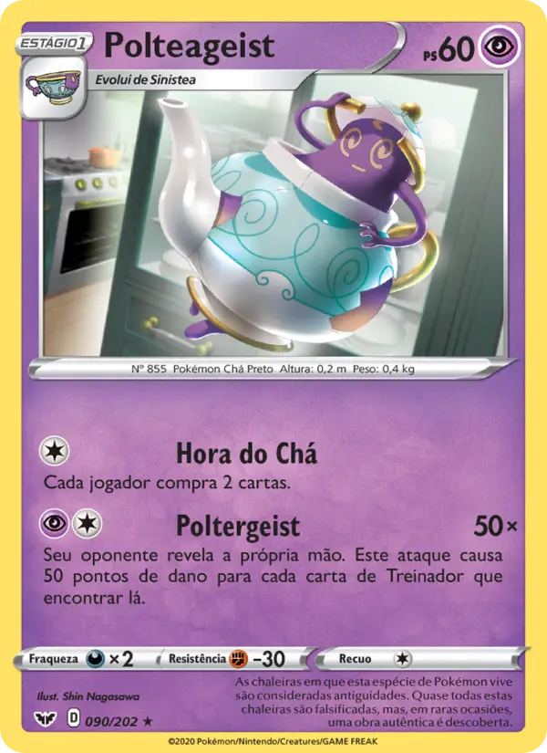 Carta Polteageist, número 90/202 da coleção Espada e Escudo