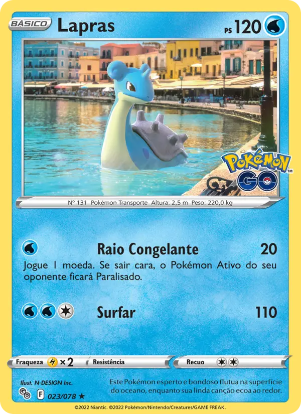 Carta Lapras, número 023/78 da coleção Pokémon GO