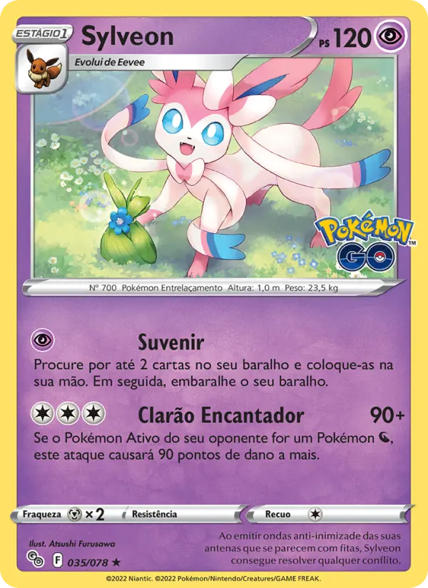 Carta Sylveon, número 035/78 da coleção Pokémon GO