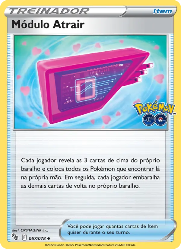 Carta Módulo Atrair, número 067/78 da coleção Pokémon GO