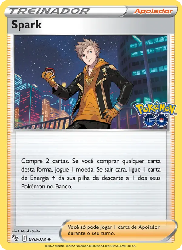 Carta Spark, número 070/78 da coleção Pokémon GO