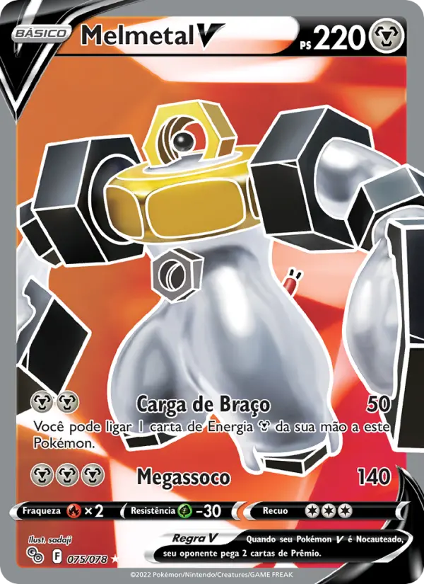Carta Melmetal V, número 075/78 da coleção Pokémon GO
