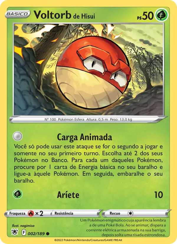 Carta Voltorb de Hisui, número 002/189 da coleção Estrelas Radiantes