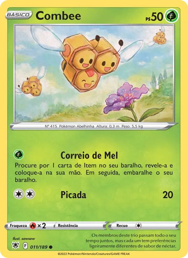 Carta Combee, número 011/189 da coleção Estrelas Radiantes