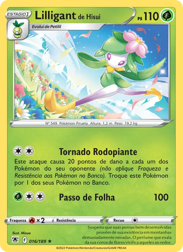 Carta Lilligant de Hisui, número 016/189 da coleção Estrelas Radiantes
