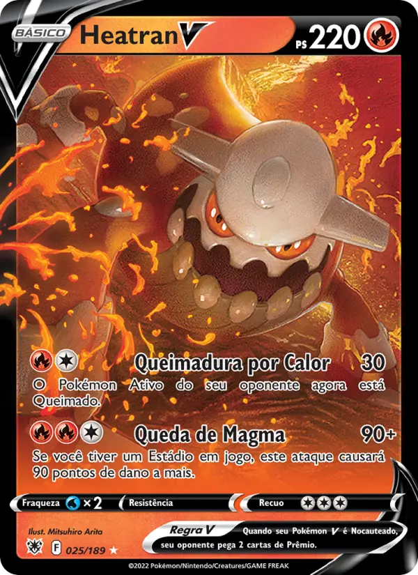 Carta Heatran V, número 025/189 da coleção Estrelas Radiantes