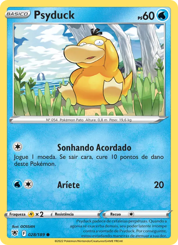 Carta Psyduck, número 028/189 da coleção Estrelas Radiantes