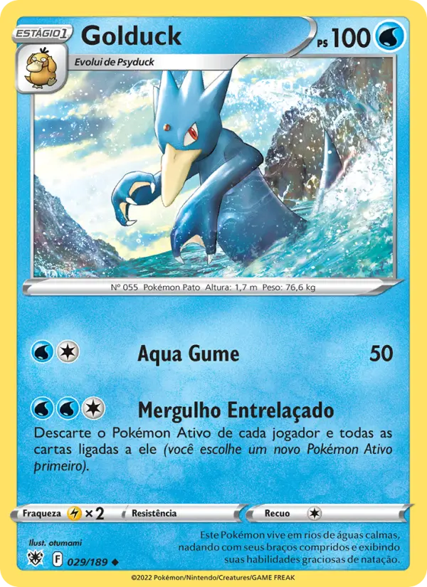 Carta Golduck, número 029/189 da coleção Estrelas Radiantes