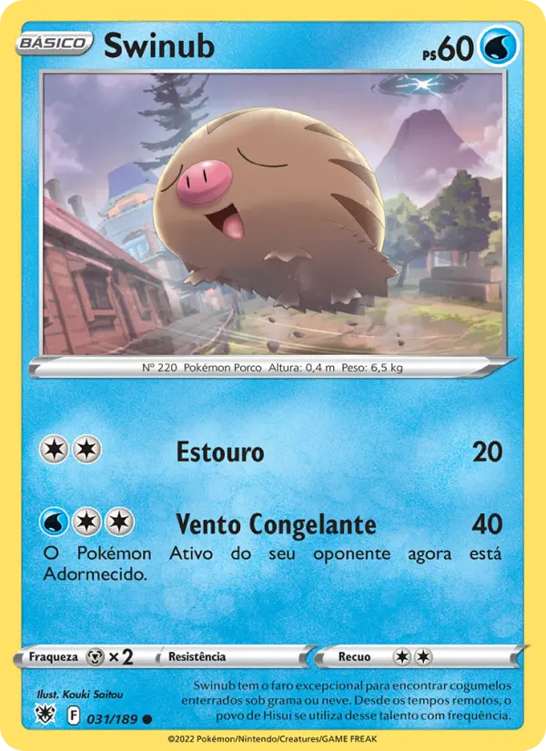 Carta Swinub, número 031/189 da coleção Estrelas Radiantes