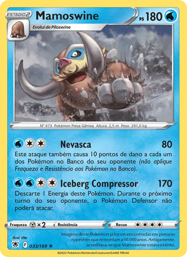 Carta Mamoswine, número 033/189 da coleção Estrelas Radiantes