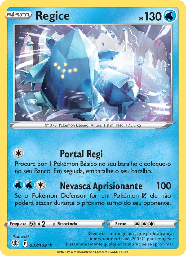 Carta Regice, número 037/189 da coleção Estrelas Radiantes