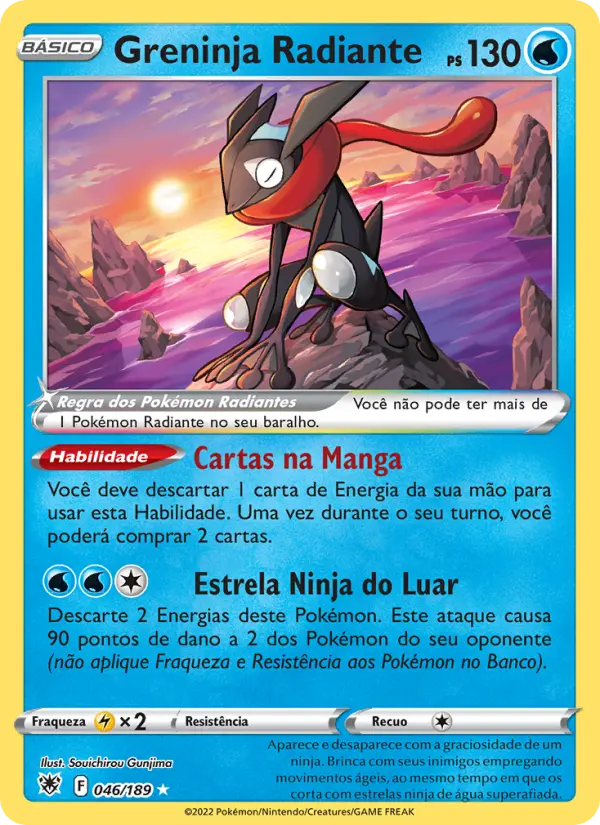 Carta Greninja Radiante, número 046/189 da coleção Estrelas Radiantes