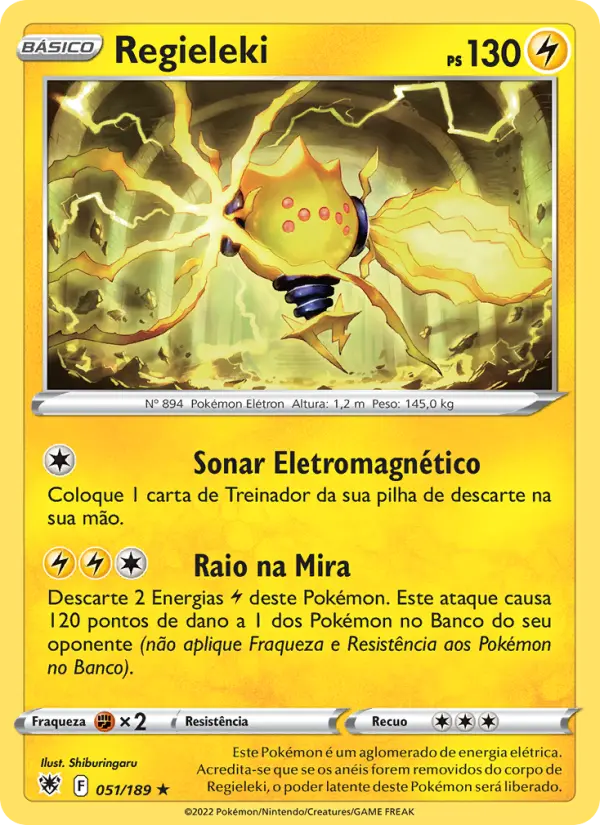 Carta Regieleki, número 051/189 da coleção Estrelas Radiantes