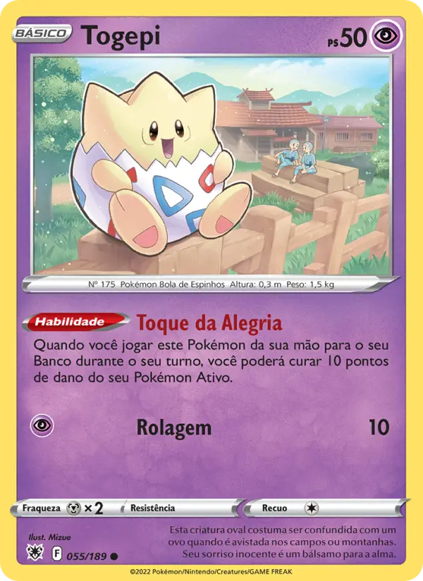 Carta Togepi, número 055/189 da coleção Estrelas Radiantes