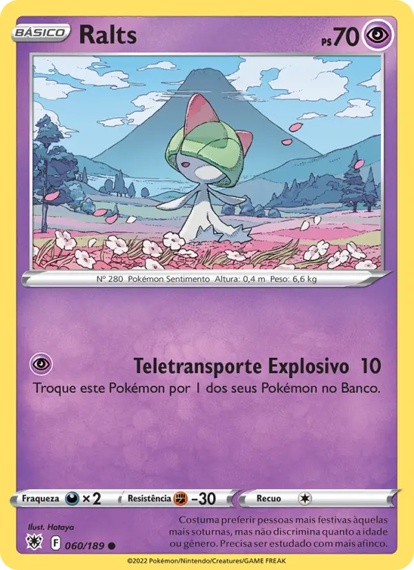 Carta Ralts, número 060/189 da coleção Estrelas Radiantes