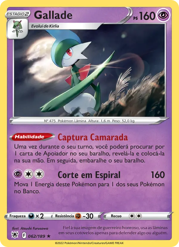 Carta Gallade, número 062/189 da coleção Estrelas Radiantes