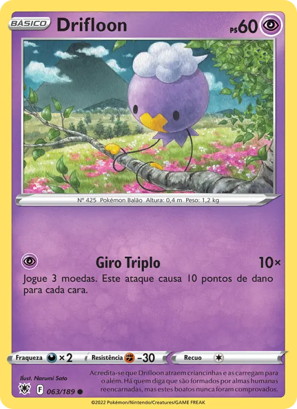 Carta Drifloon, número 063/189 da coleção Estrelas Radiantes