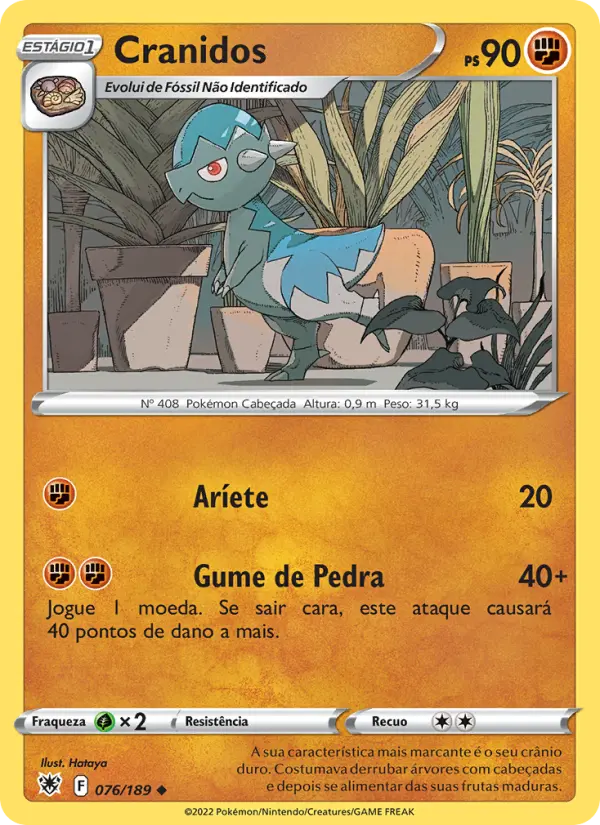 Carta Cranidos, número 076/189 da coleção Estrelas Radiantes