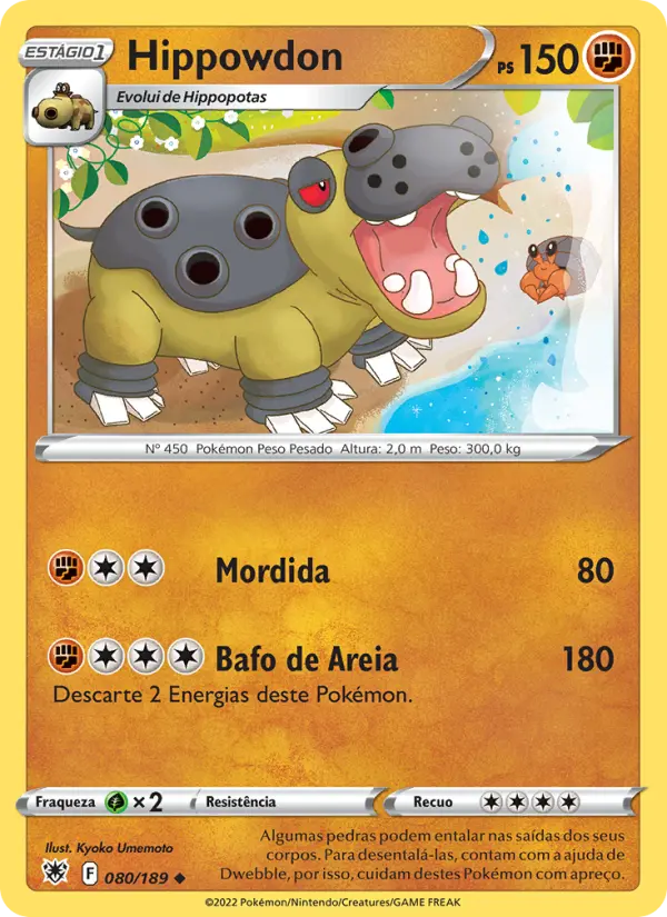 Carta Hippowdon, número 080/189 da coleção Estrelas Radiantes