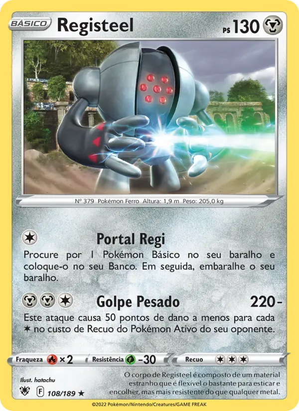Carta Registeel, número 108/189 da coleção Estrelas Radiantes