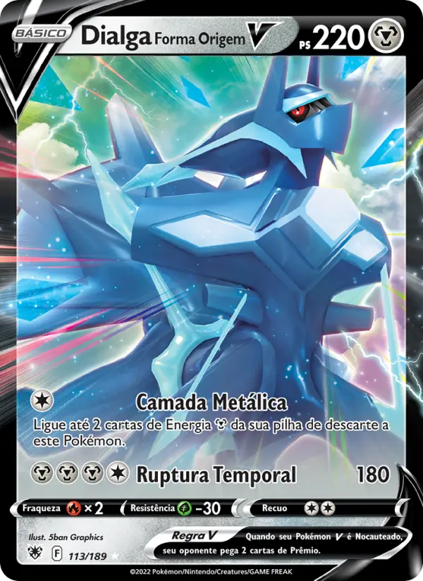 Carta Dialga Forma Origem V, número 113/189 da coleção Estrelas Radiantes