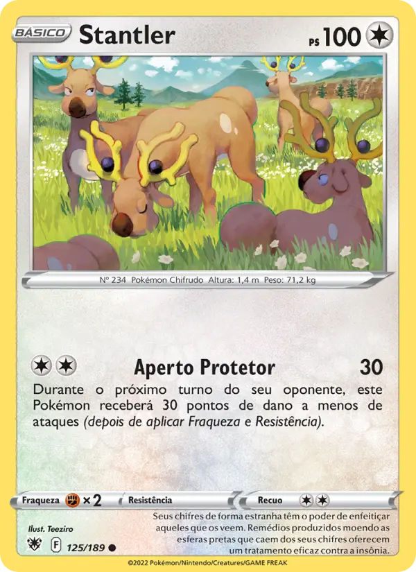 Carta Stantler, número 125/189 da coleção Estrelas Radiantes