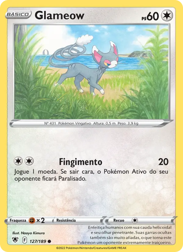 Carta Glameow, número 127/189 da coleção Estrelas Radiantes