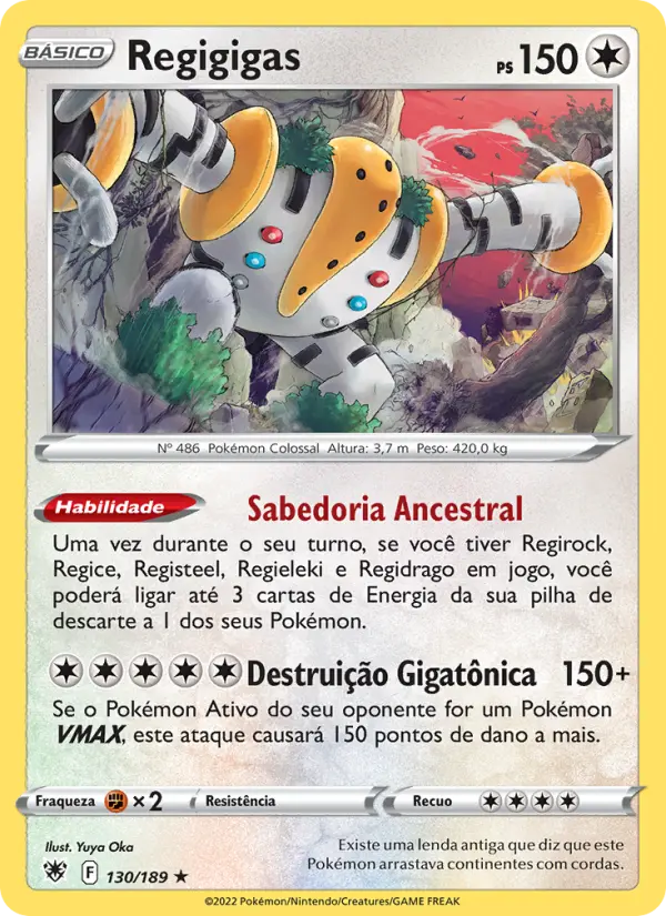 Carta Regigigas, número 130/189 da coleção Estrelas Radiantes