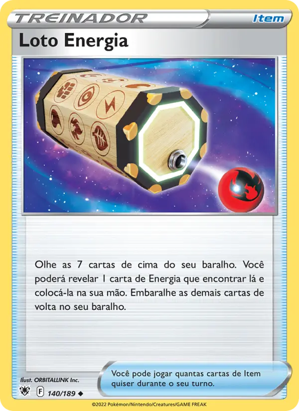 Carta Loto Energia, número 140/189 da coleção Estrelas Radiantes