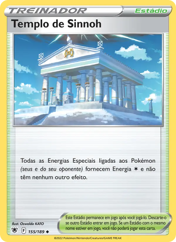 Carta Templo de Sinnoh, número 155/189 da coleção Estrelas Radiantes