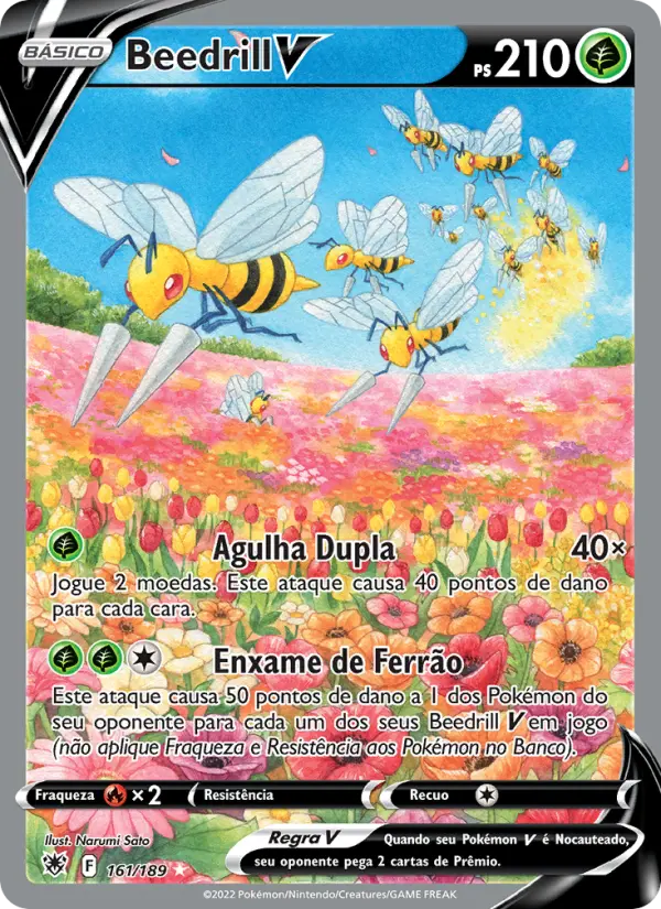 Carta Beedrill V, número 161/189 da coleção Estrelas Radiantes
