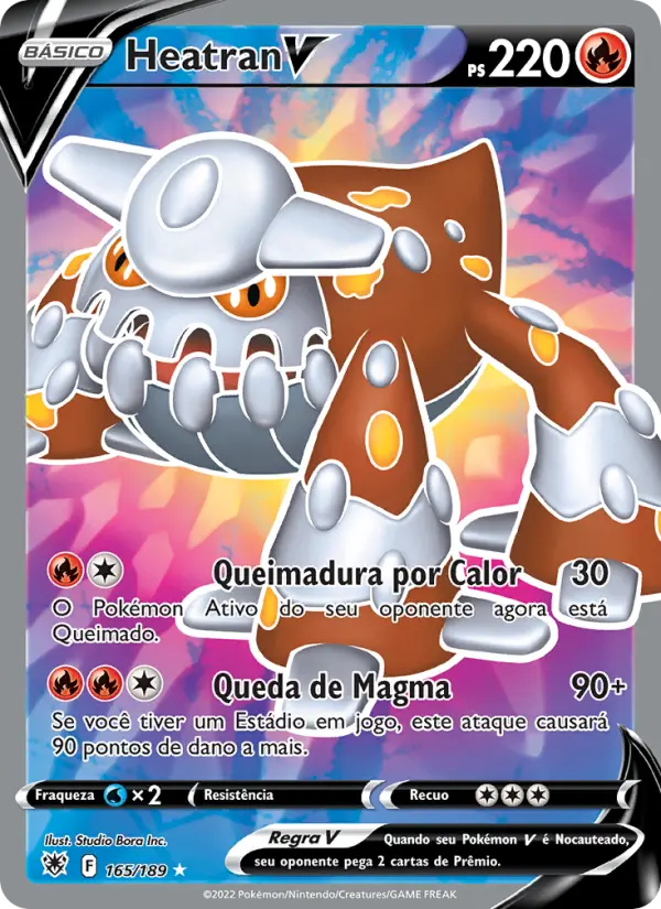 Carta Heatran V, número 165/189 da coleção Estrelas Radiantes