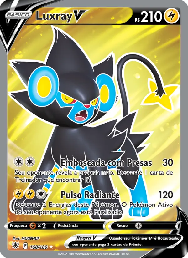 Carta Luxray V, número 168/189 da coleção Estrelas Radiantes