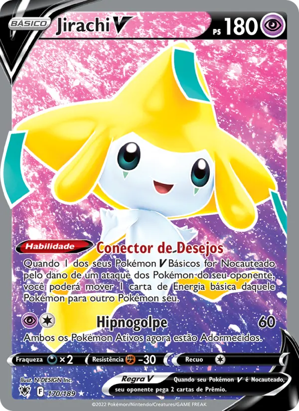 Carta Jirachi V, número 170/189 da coleção Estrelas Radiantes
