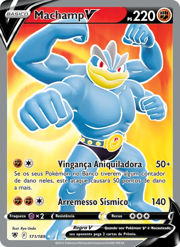 Carta Machamp V, número 171/189 da coleção Estrelas Radiantes