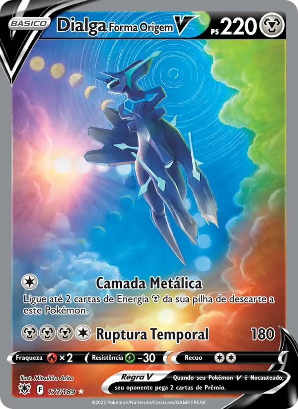 Carta Dialga Forma Origem V, número 177/189 da coleção Estrelas Radiantes