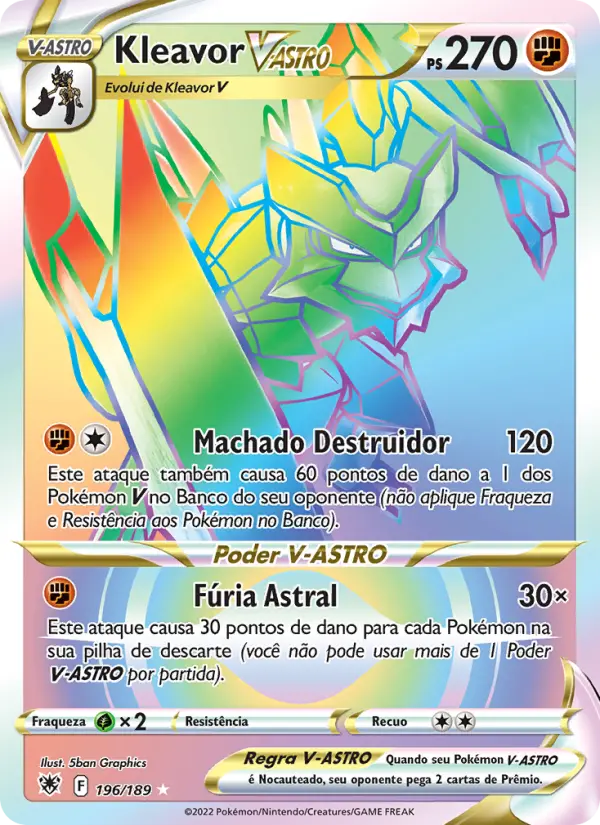 Carta Kleavor V-ASTRO, número 196/189 da coleção Estrelas Radiantes