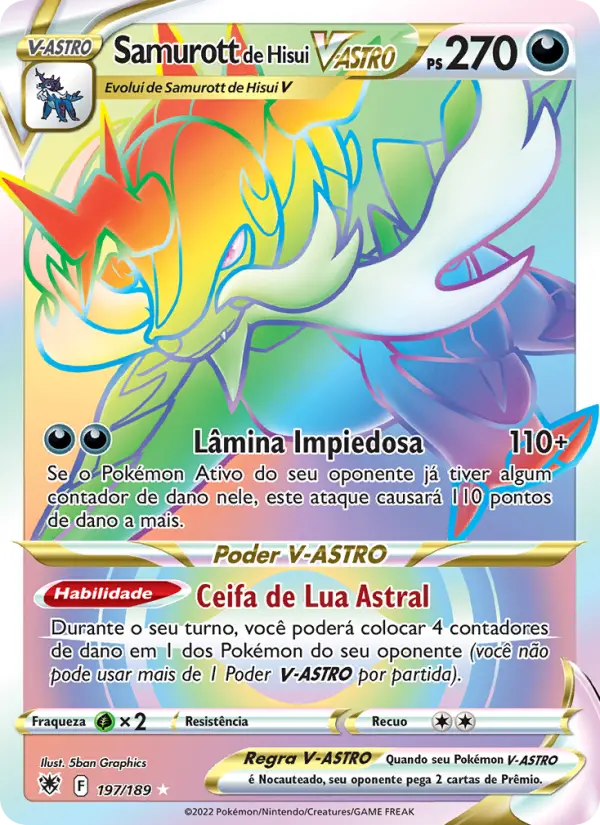 Carta Samurott de Hisui V-ASTRO, número 197/189 da coleção Estrelas Radiantes