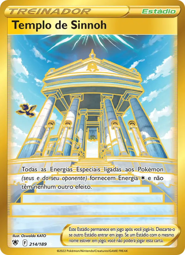 Carta Templo de Sinnoh, número 214/189 da coleção Estrelas Radiantes