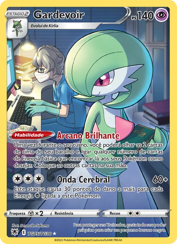 Carta Gardevoir, número TG05/30 da coleção Estrelas Radiantes Galeria de Treinador
